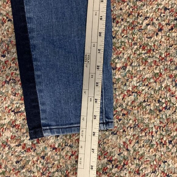 Rag & Bone Mazie Blue High Rise Medium Wash Dark Side Stripe Jeggings Sz 27 - Picture 12 of 13